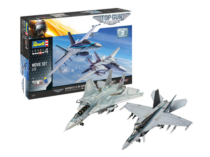 Revell Top Gun 1:72 Scale Model Kit - Super Hornet + Tomcat Movie Set