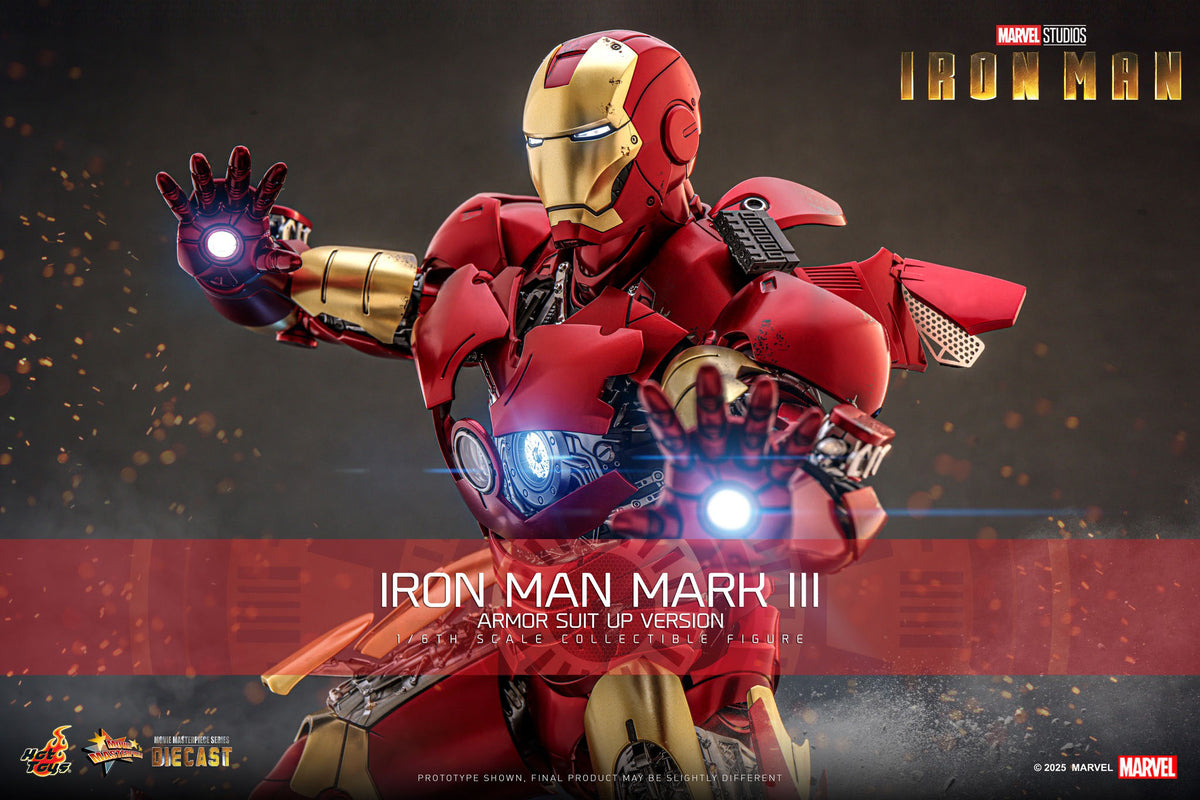 Iron Man Mark III (Suit Up Edition) - Marvel Iron Man Hot Toys Collectibles 1/6 Scale Action Figure (Copy) (Copy)