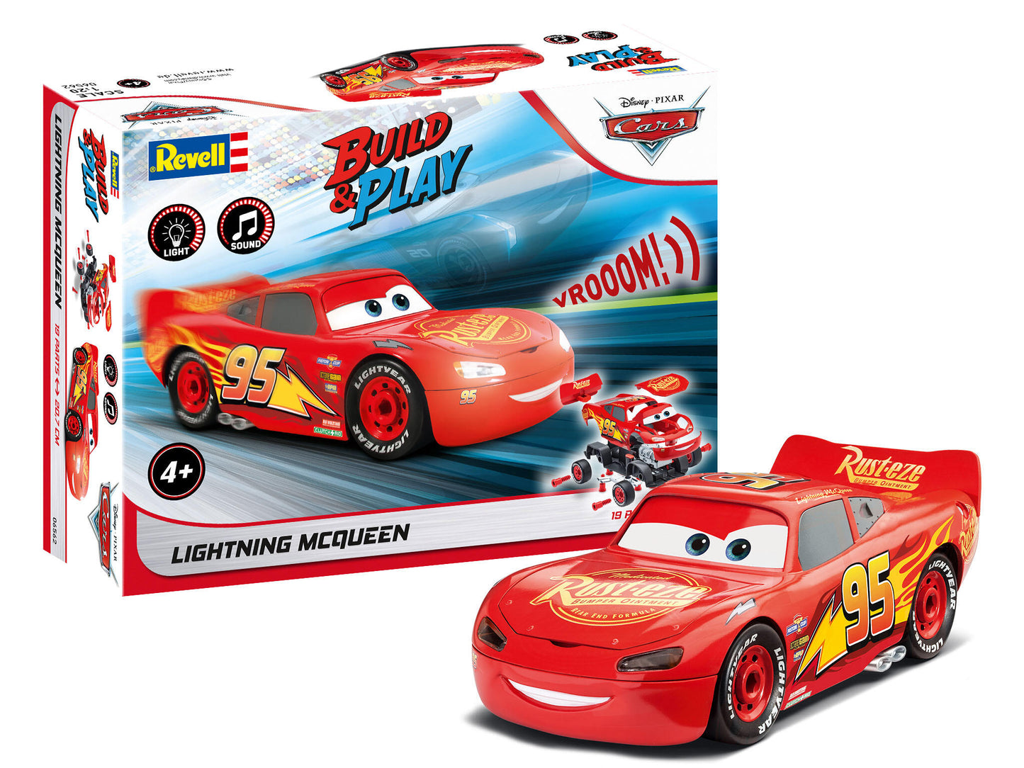 Revell Disney's Cars 1:20 Scale Build & Play Set- Lightning McQueen (Light and Sound)