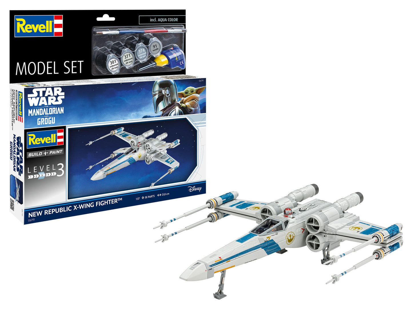 Revell Star Wars 1:57 Scale Mando & Grogu Movie 1/57 Scale Model Set - New Republic X-Wing