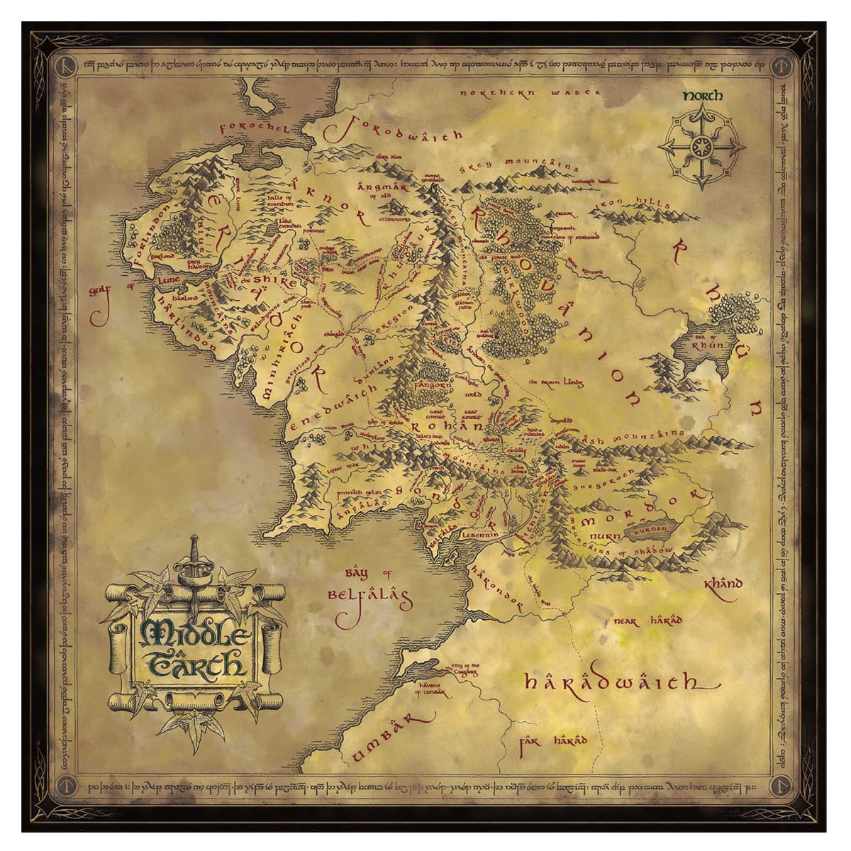 Lord of the Rings Noble Collection 1000pc Jigsaw Puzzle - Map of Middle Earth