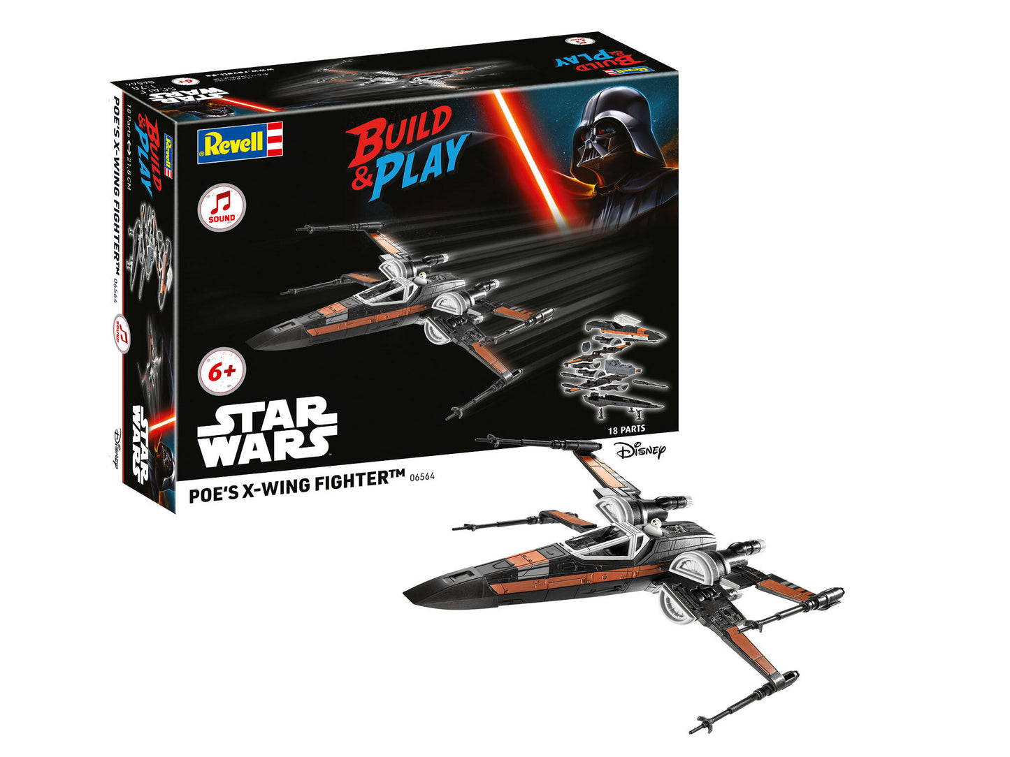 Revell Star Wars 1:78 Scale Build & Play - Poe's X-Wing Fighter (w/Sound)