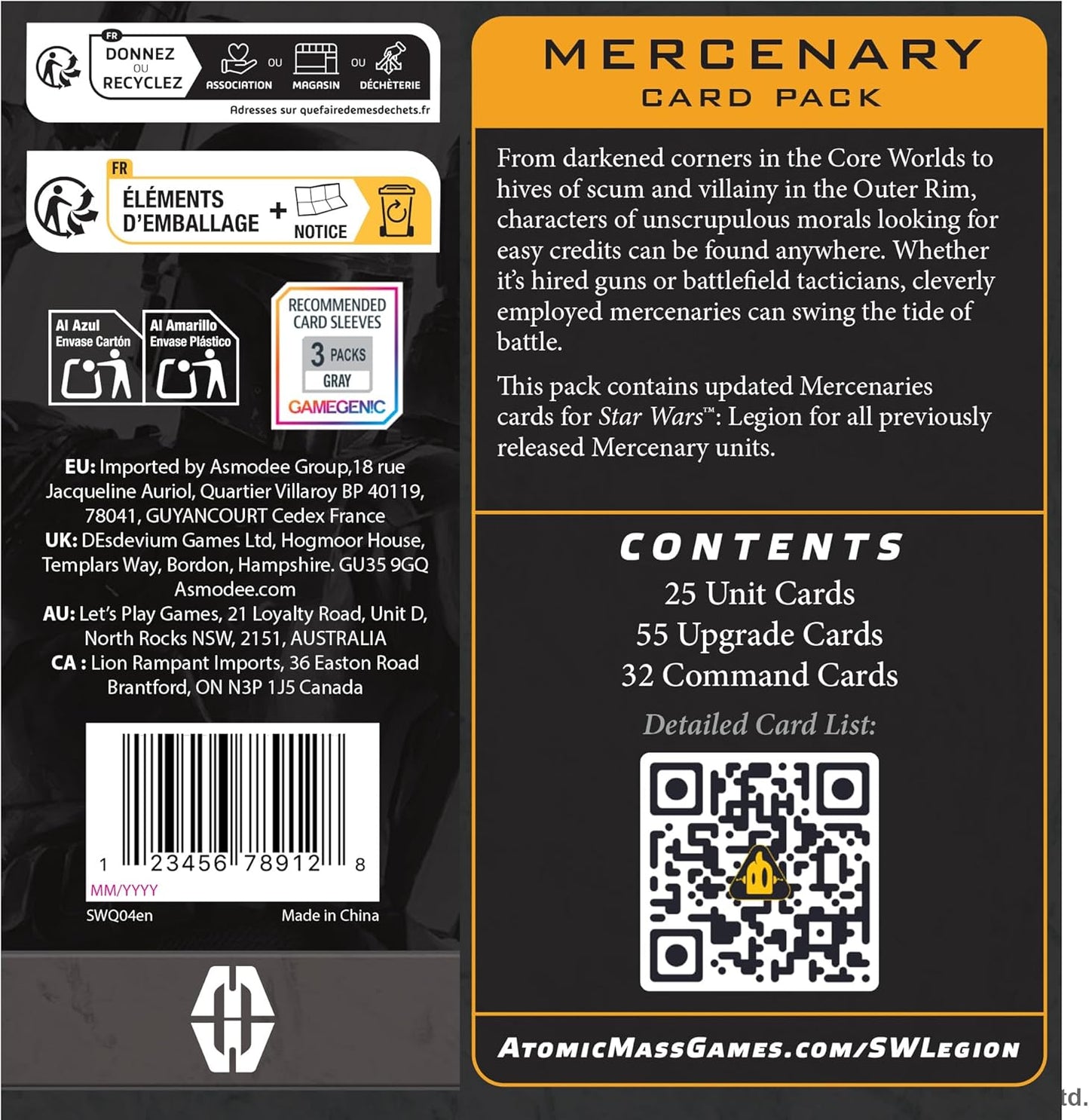 Star Wars Legion - Mercenary Card Pack