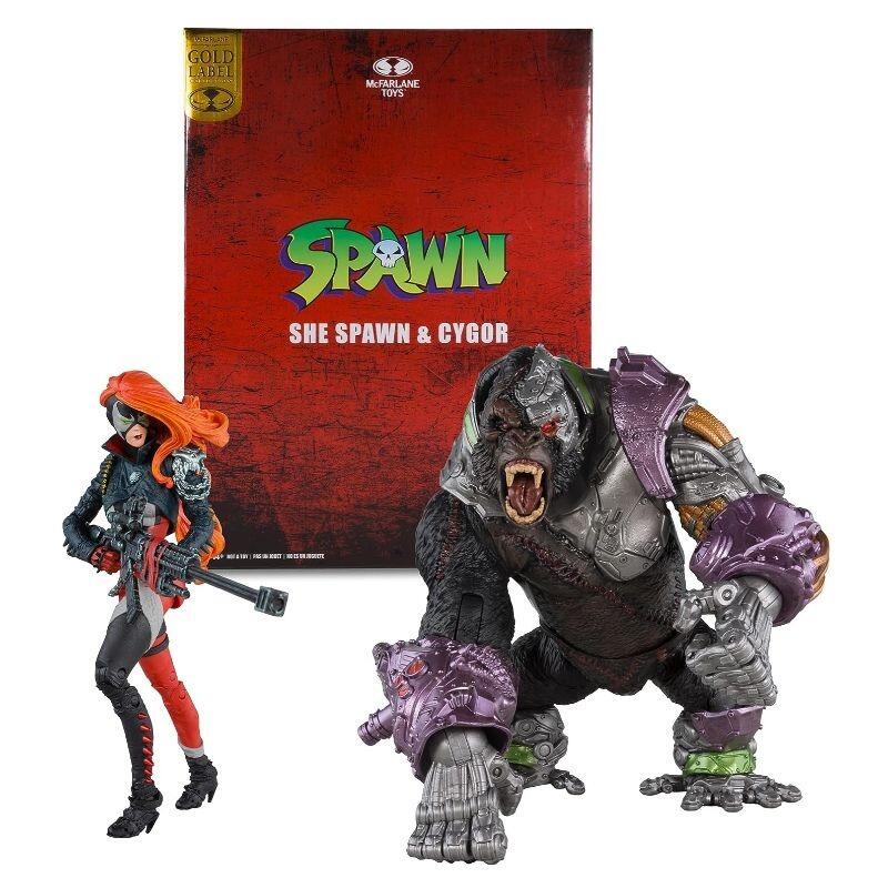 Spawn 7inch Action Figure w/ Megafig - She Spawn & Cygor (Gold Label)