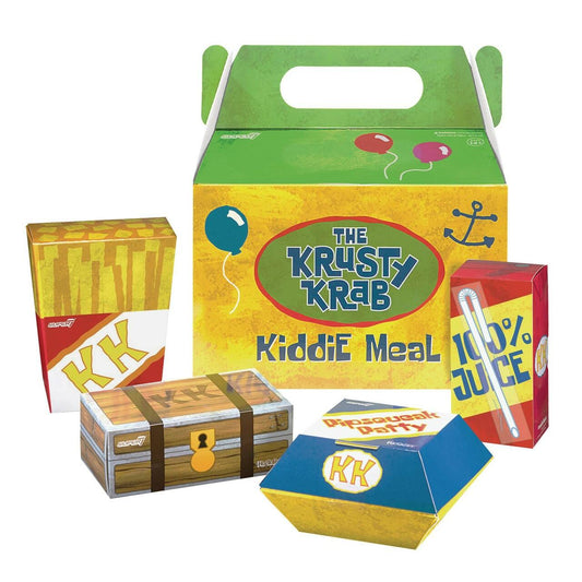 Spongebob Squarepants REACTION 3.75" Action Figures - The Krusty Krab Kiddie Meal - Set of 4