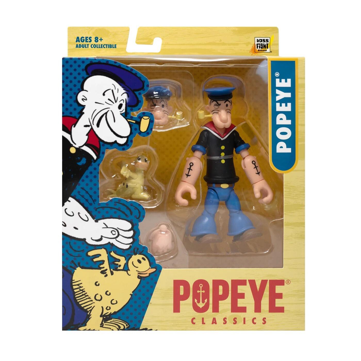 Popeye Classics 6 Inch Scale Action Figure Wave 3 - Popeye The Sailor Man (1st Appearance Black Shirt)