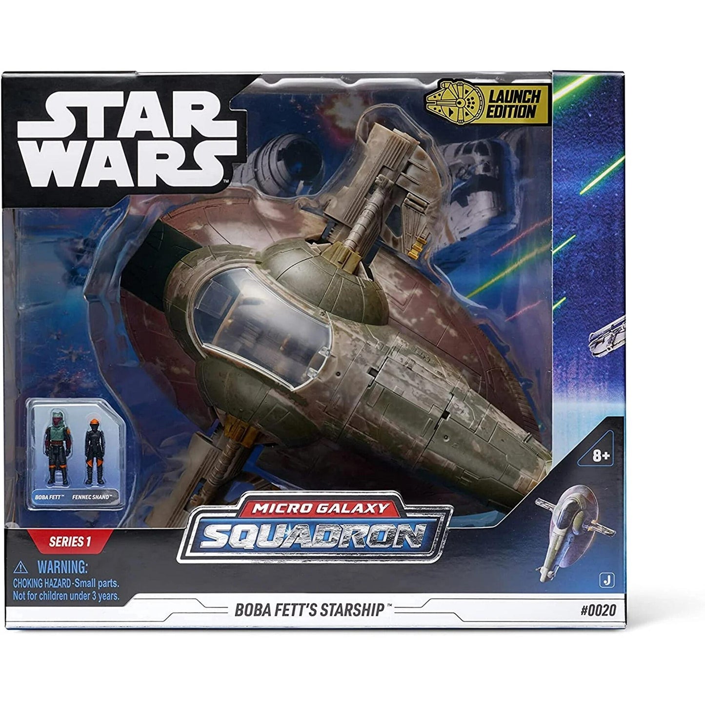 Star Wars Micro Galaxy Squadron 8 Inch Deluxe Vehicle Series 1 - Boba Fett & Starship