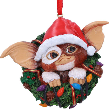 Gremlins Festive Hanging Ornament - Gizmo in Wreath
