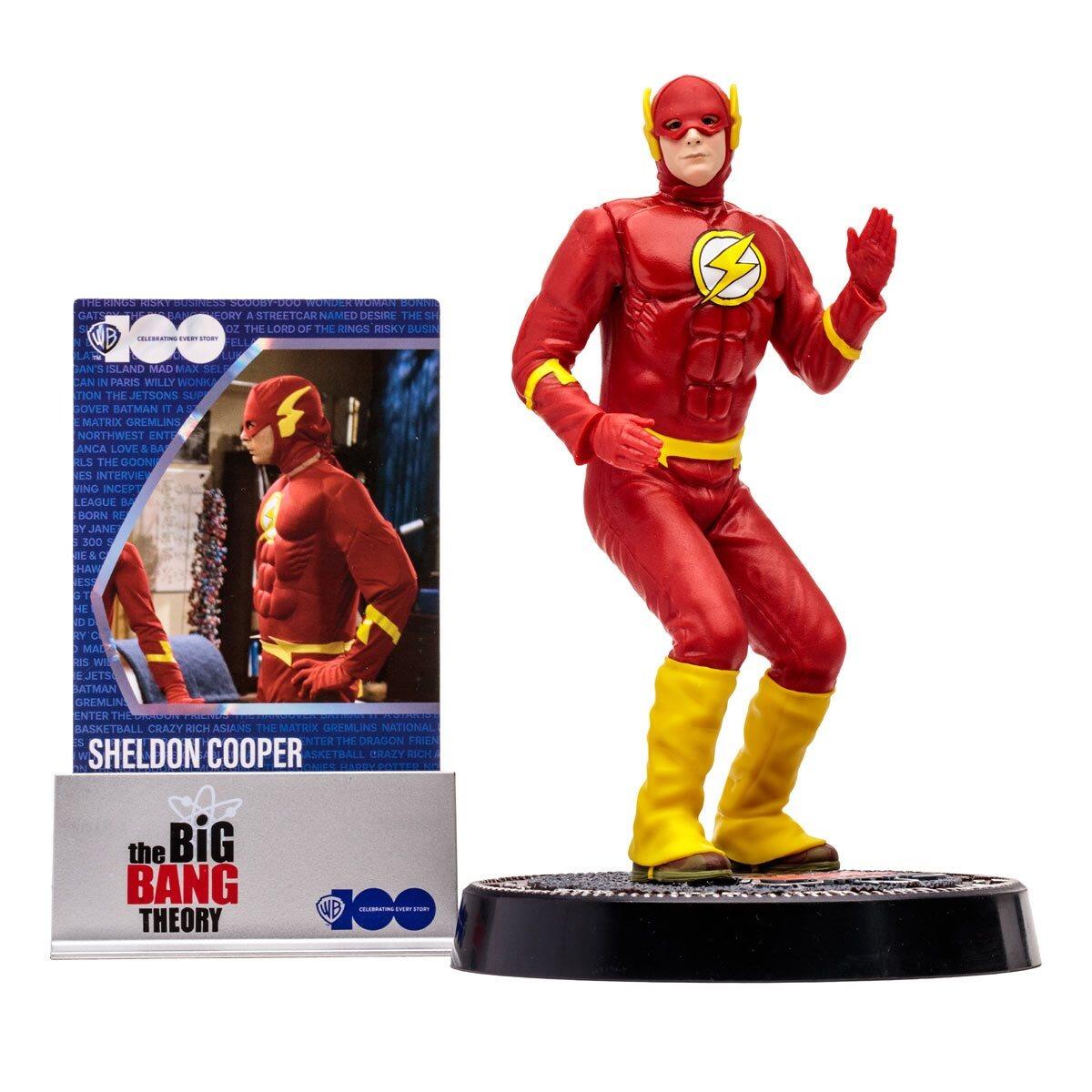 The Big Bang Theory Movie Maniacs WB100 6 Inch Scale Posed Figure - Sheldon Cooper (Flash Costume)
