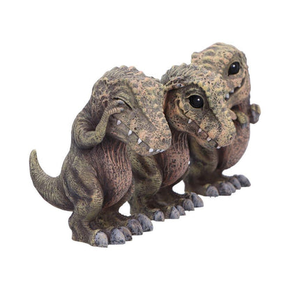 Nemesis Now 4 Inch Resin Collectible Figurine Set - Three Wise Tyrannosaurus Rex (See No, Hear No, Speak No)