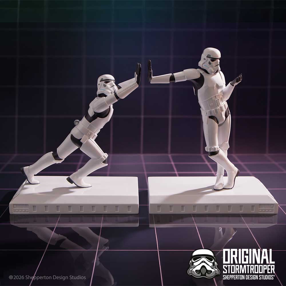 Star Wars The Original Stormtrooper 5 Inch Resin Collectible Figurine - Stormtrooper Working Hard, Hardly Working Bookends