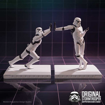 Star Wars The Original Stormtrooper 5 Inch Resin Collectible Figurine - Stormtrooper Working Hard, Hardly Working Bookends