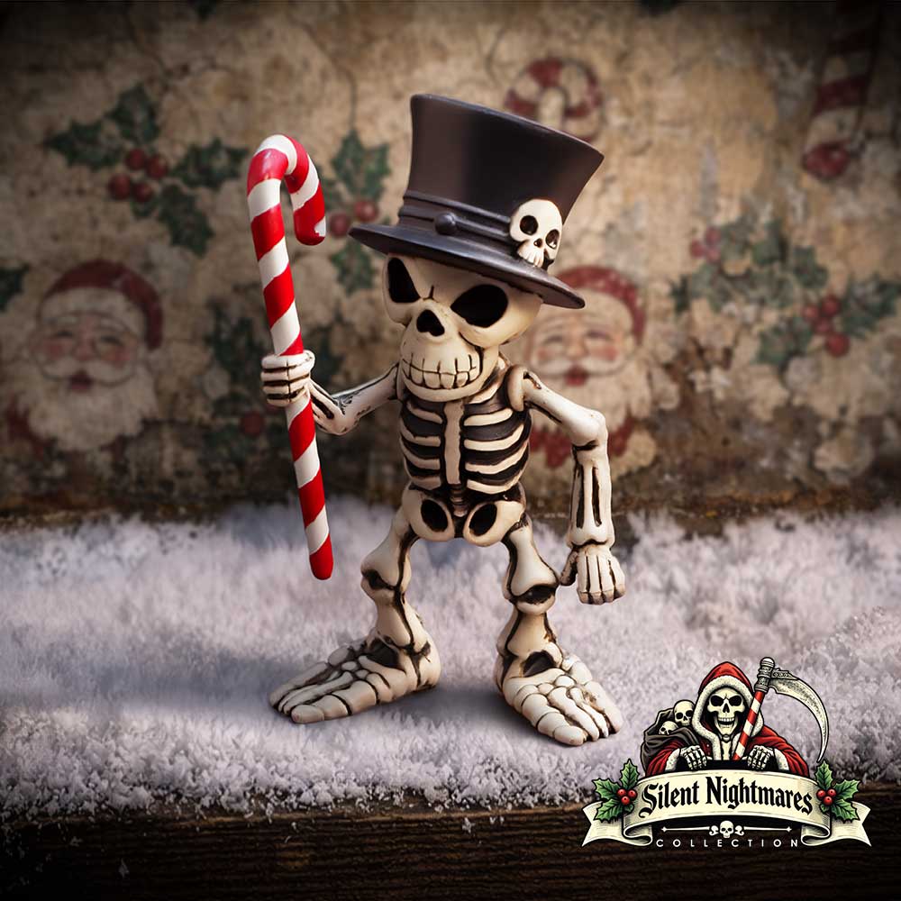 Silent Nightmares - Candy Man Christmas Skeleton Figurine