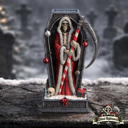 Silent Nightmares - Merry Cryptmas Christmas Reaper Coffin Figurine