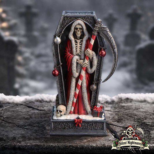 Silent Nightmares - Merry Cryptmas Christmas Reaper Coffin Figurine