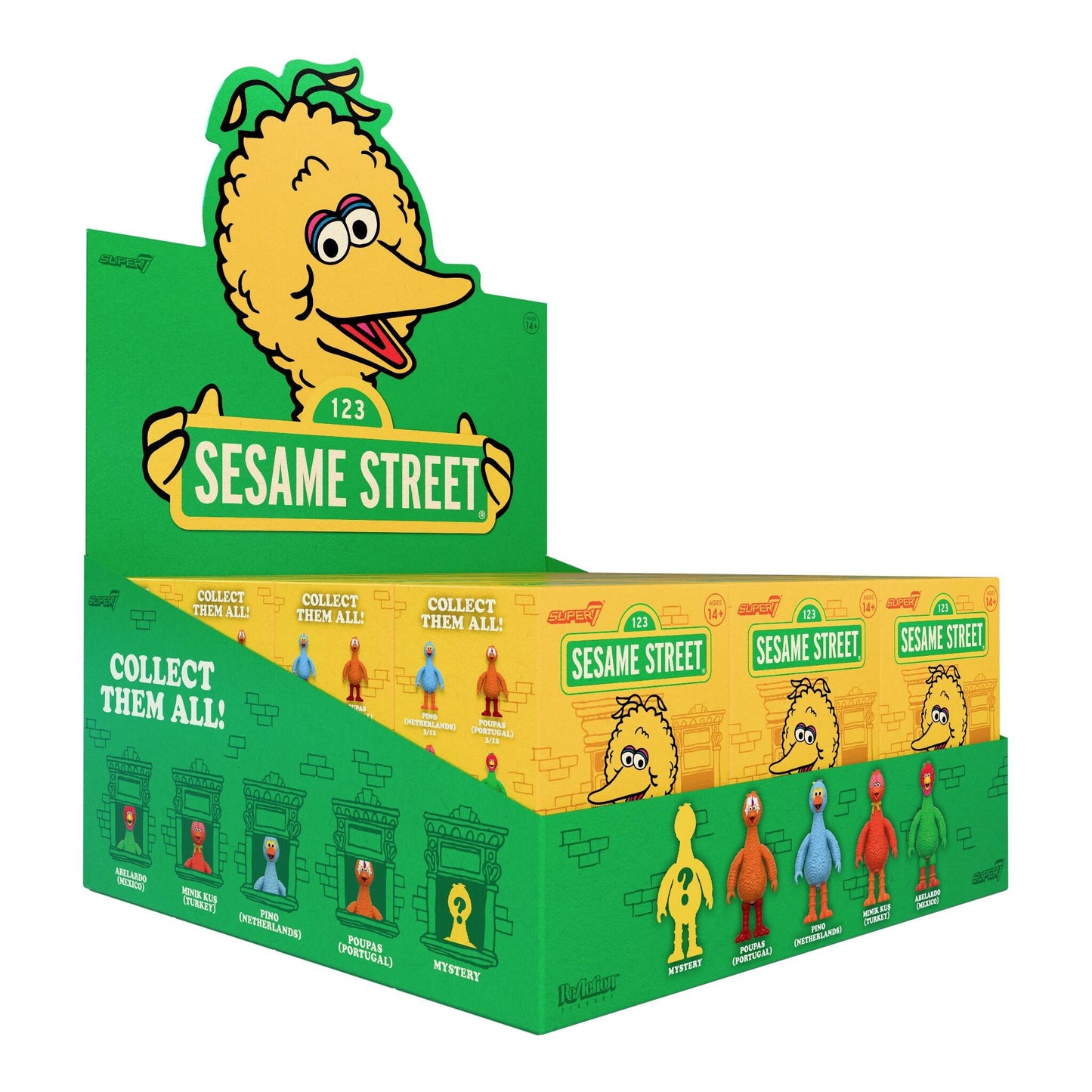 Sesame Street ReAction Action Figure Wave 5 Blind Box - Big Birds From Around The World