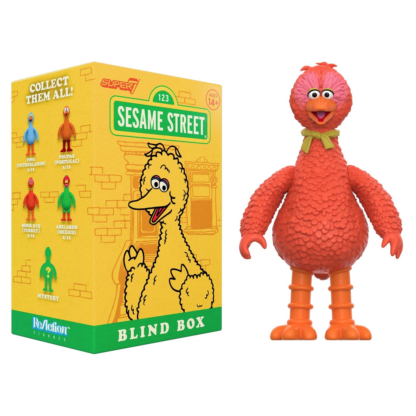 Sesame Street ReAction Action Figure Wave 5 Blind Box - Big Birds From Around The World