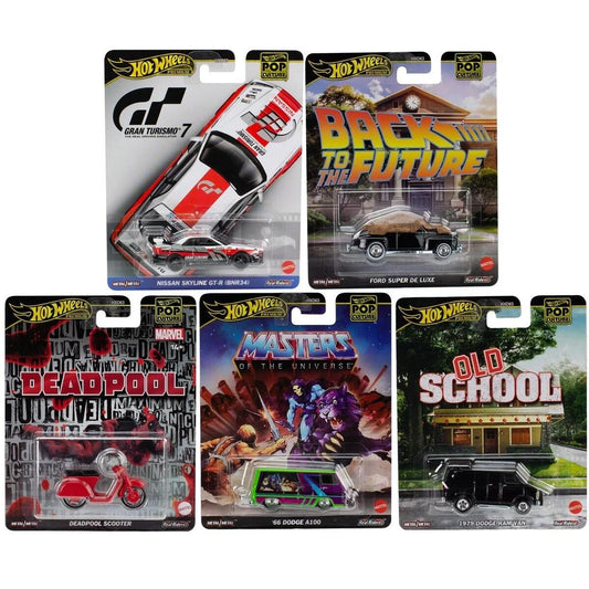 Hot Wheels Premium Pop Culture 2025 Vehicle Mix 3 - Set of 5
