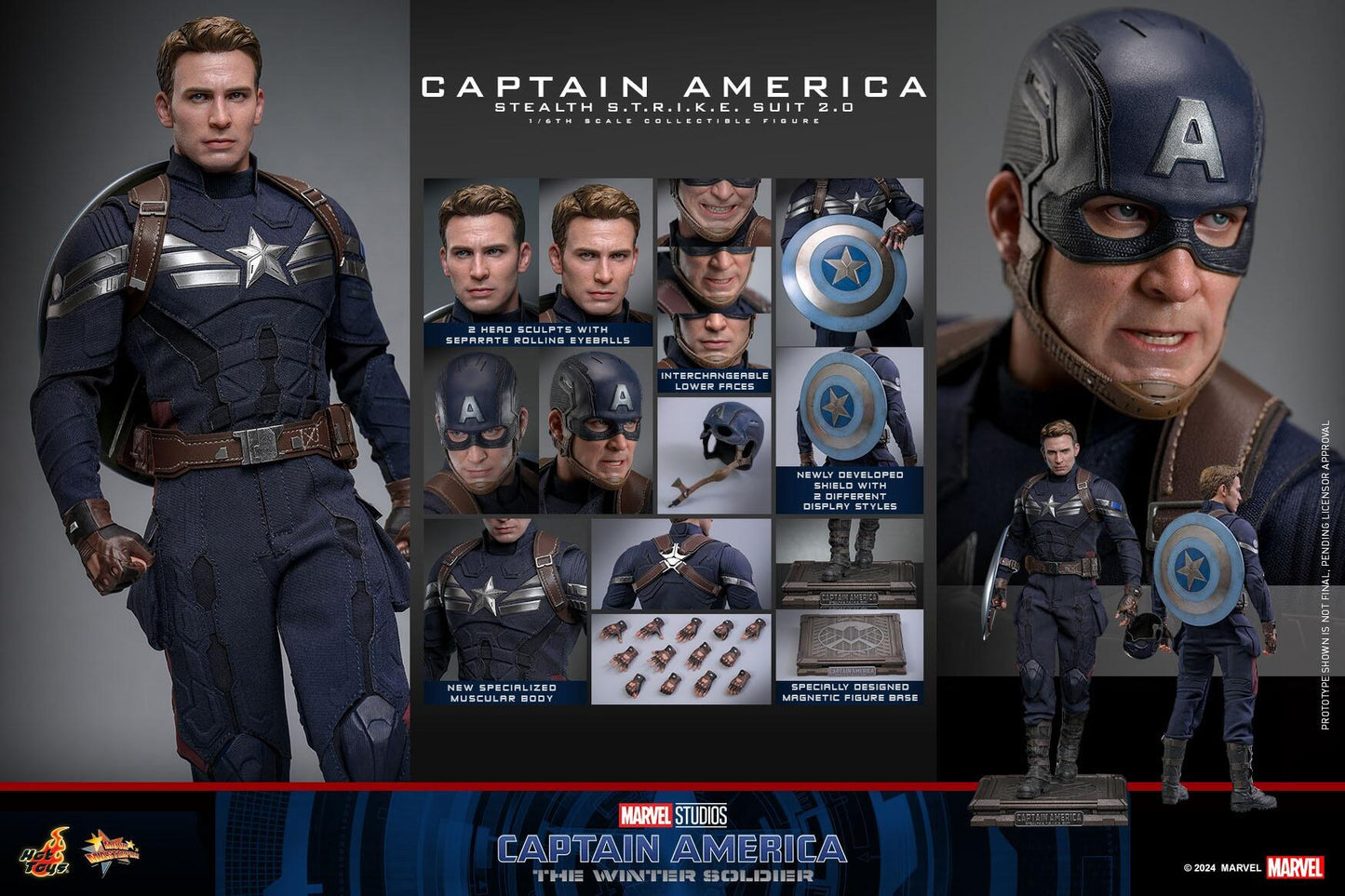 Captain America (Stealth Strike Suit 2.0) - Marvel Captain America: The Winter Soldier Hot Toys Collectibles 1/6 Scale Action Figure
