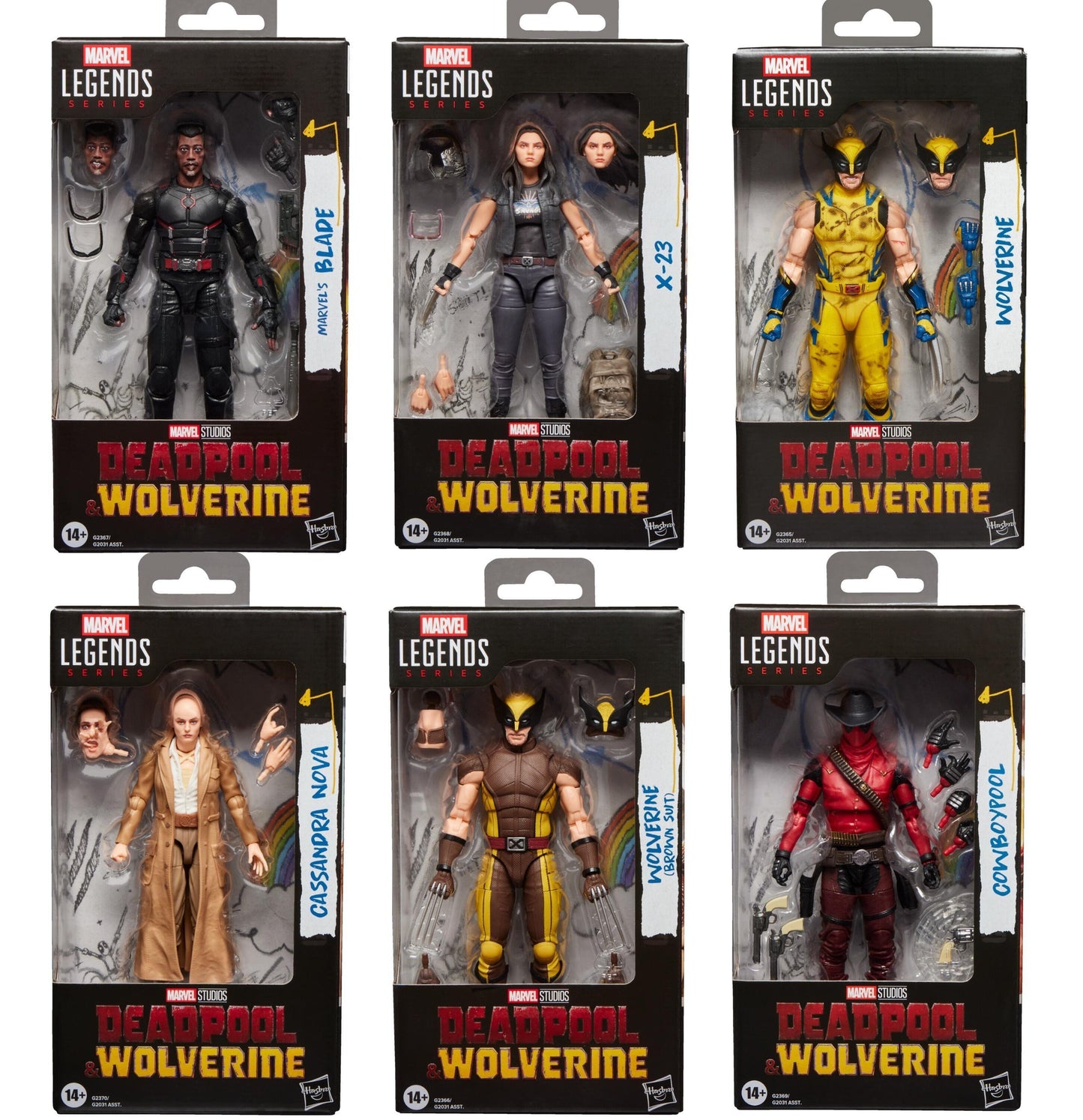 Marvel Legends Deadpool & Wolverine 6 Inch Action Figure Wave 2 - Set of 6