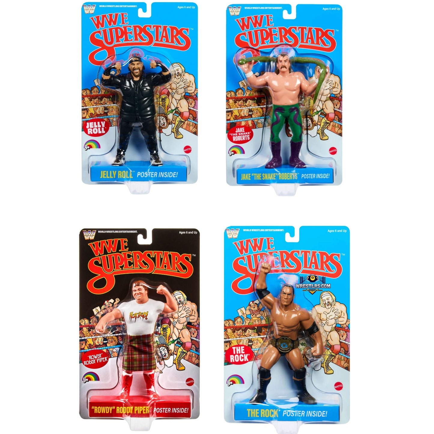 Mattel WWE LJN Superstars 8 Inch Posed Action Figure - Set of 4