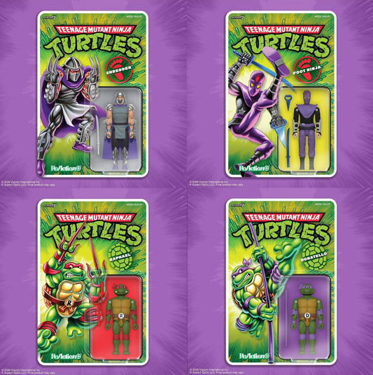 *PRE-ORDER Teenage Mutant Ninja Turtles ReAction+ Action Figure Wave 1 - Set of 4