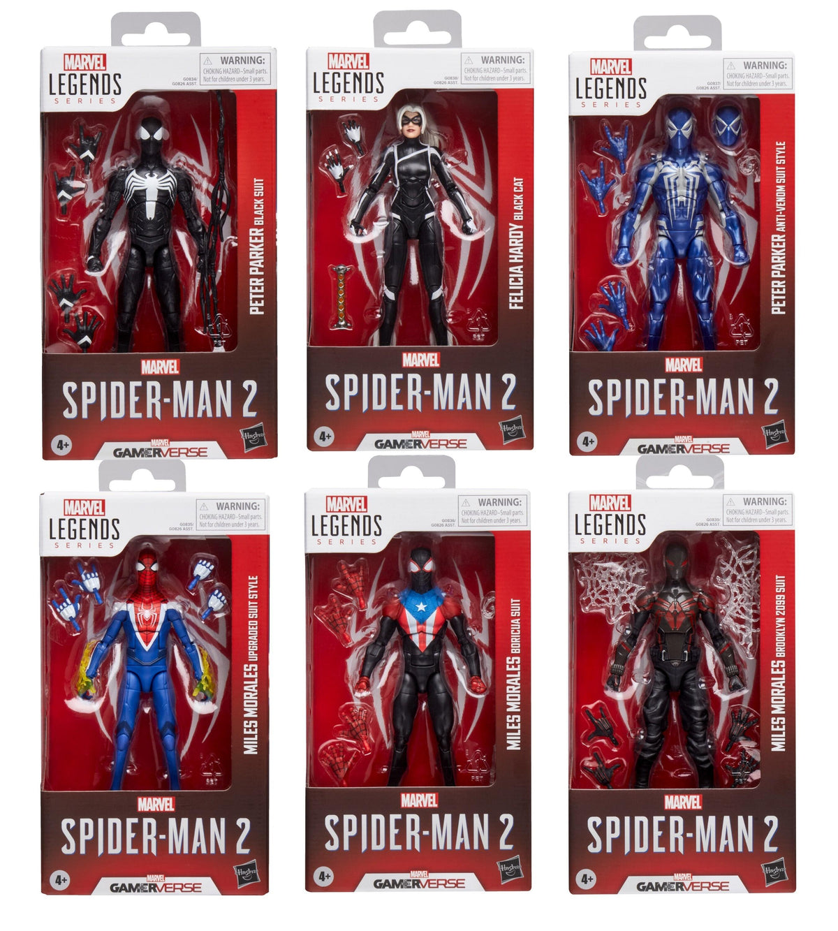 Marvel Legends Spider-Man Gamerverse 6 Inch Action Figures Wave 3 - Set of 6