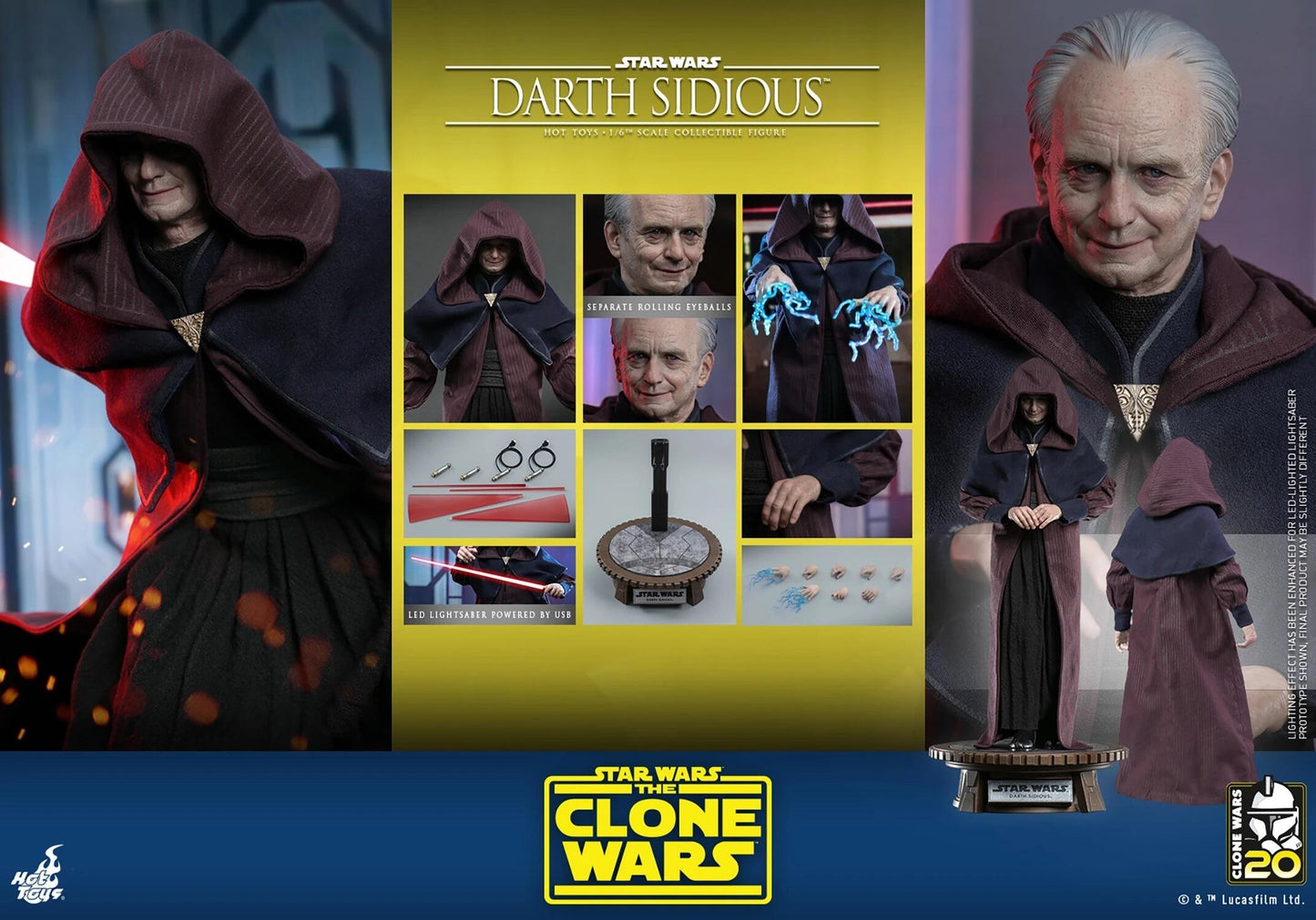 Darth Sidious - Star Wars Hot Toys Exclusive Collectibles 1/6 Scale Action Figure