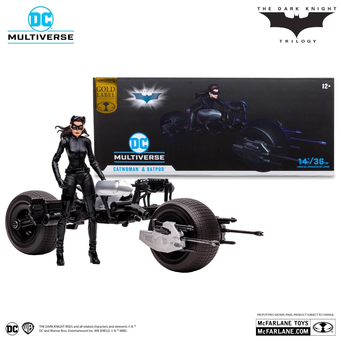 DC Multiverse 7 Inch Action Figure - Catwoman & Batpod (The Dark Knight Rises) (Gold Label)