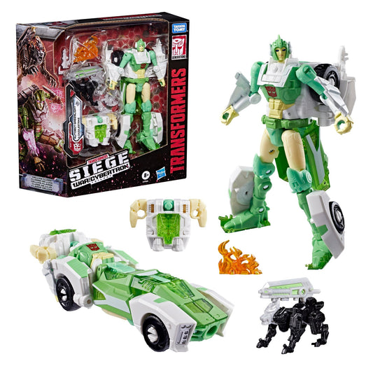 Transformers War for Cybertron: Siege Voyager Class Action Figure - Greenlight & Dazzlestrike (Re-Run)