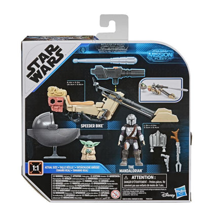 Star Wars Mission Fleet Expedition Class Action Figure - The Mandalorian & The Child with Speeder Bike -  Battle for the Bounty