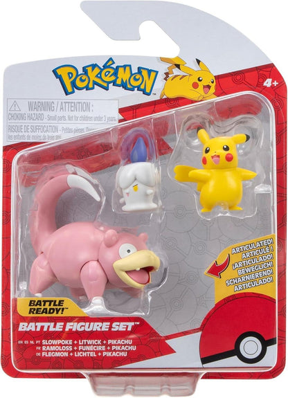 Pokémon Battle Figure 3 Pack W18 - Pikachu, Litwick & Slowpoke