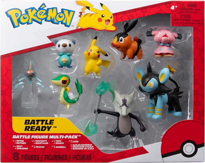 Pokémon Battle Figure 8 Pack W12 - Tepig, Oshawott, Snivy, Rotom, Pikachu, Snubull, Alolan Marowak & Luxio