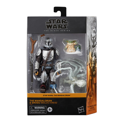 NON MINT - Star Wars Black Series 6 Inch Deluxe Action Figure Set - Mandalorian & Grogu (Maldo Kreis - Spider)