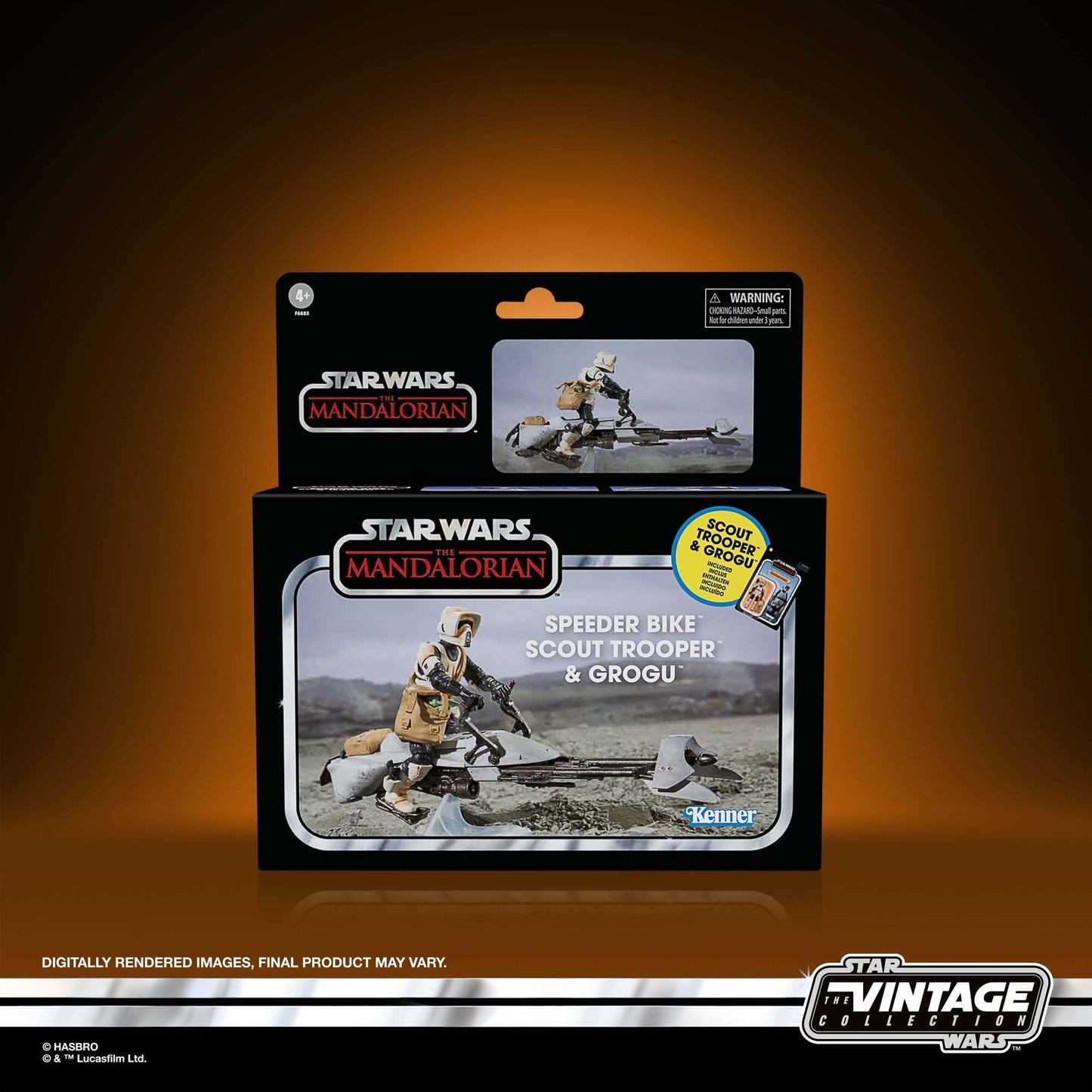 Star Wars The Vintage Collection 3.75 Inch Scale Vehicle - Speeder Bike & Scout Trooper w/ Grogu