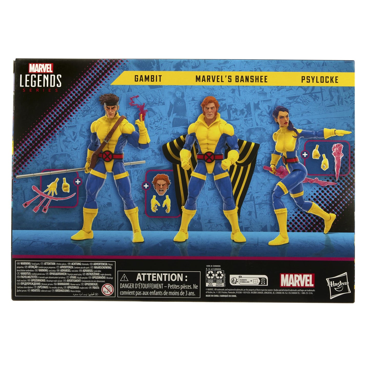 Marvel Legends X-Men 60th Anniversary Action Figure - Marvel's Banshee, Gambit & Psylocke Multipack