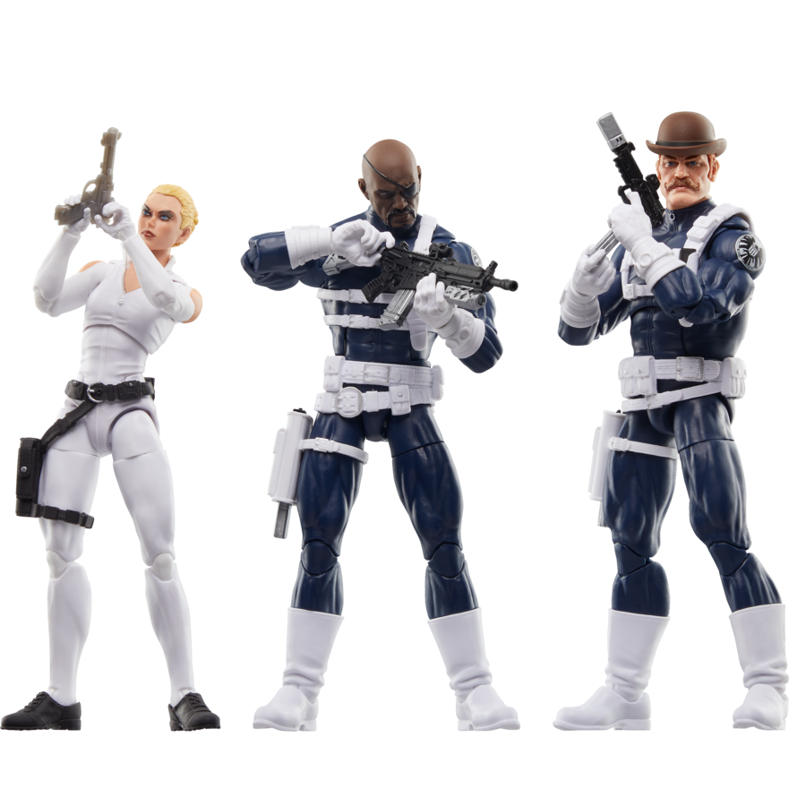 Marvel Legends Captain America S.H.I.E.L.D Action Figure 3-Pack - Dum Dum Dugan, Nick Fury Jr. & Sharon Carter