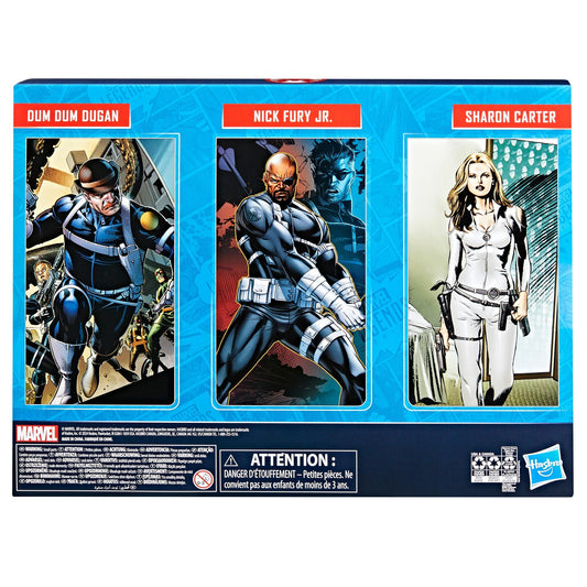 Marvel Legends Captain America S.H.I.E.L.D Action Figure 3-Pack - Dum Dum Dugan, Nick Fury Jr. & Sharon Carter