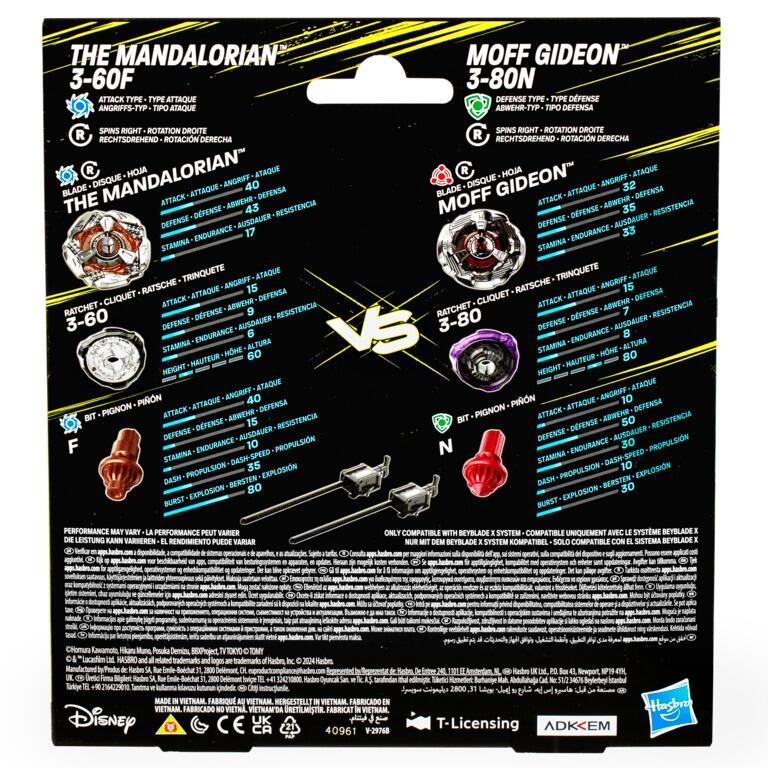 Beyblade X Star Wars - The Mandalorian 3-60F vs Moff Gideon 3-80N Multipack