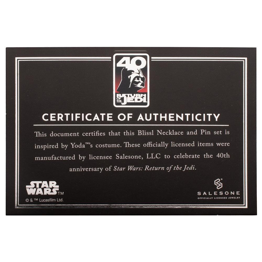 Star Wars: Return of the Jedi 40th Anniversary *SAF UK Exclusive*- Yoda Necklace and Pin Set