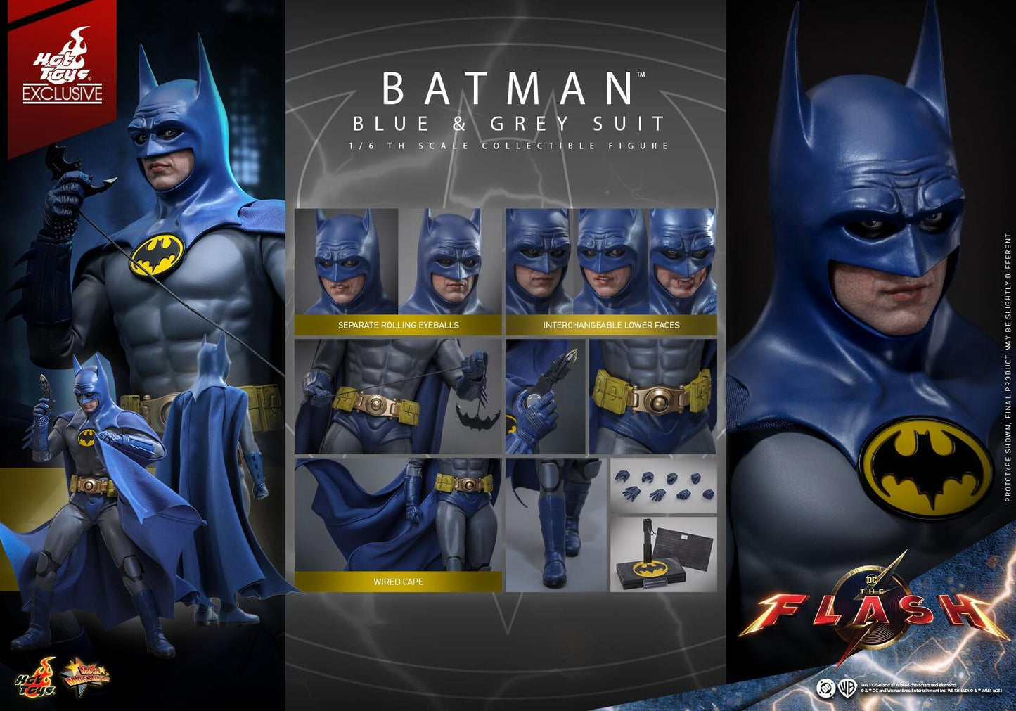 Batman (Blue/Grey Suit)- The Flash Hot Toys Exclusive Collectibles 1/6 Scale Action Figure
