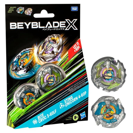 Beyblade X Beyblade Set - Bite Croc 3-60LF & Sting Unicorn 4-60P