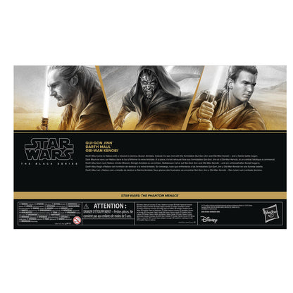 Star Wars Black Series 6 Inch Exclusive Phantom Menace Action Figure Multipack - Qui-Gon Jinn, Darth Maul & Obi-Wan Kenobi