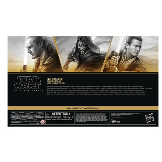 Star Wars Black Series 6 Inch Exclusive Phantom Menace Action Figure Multipack - Qui-Gon Jinn, Darth Maul & Obi-Wan Kenobi