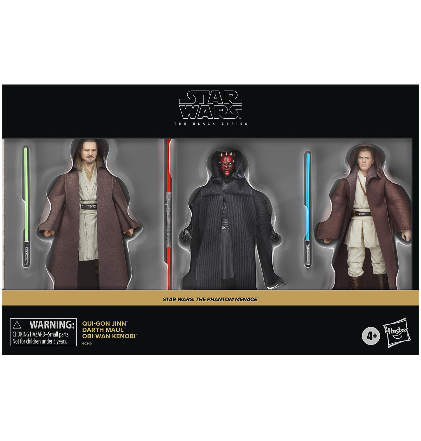 Star Wars Black Series 6 Inch Exclusive Phantom Menace Action Figure Multipack - Qui-Gon Jinn, Darth Maul & Obi-Wan Kenobi