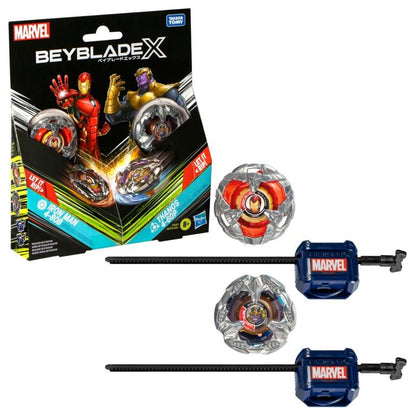 Beyblade X Marvel Iron Man 4-80B vs Thanos 4-60B Multipack