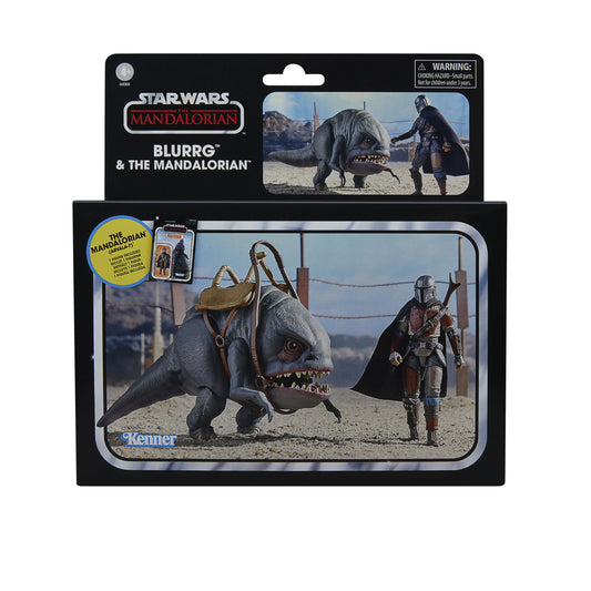 Star Wars The Vintage Collection 3.75 Inch Action Figure Set - The Mandalorian & Blurrg