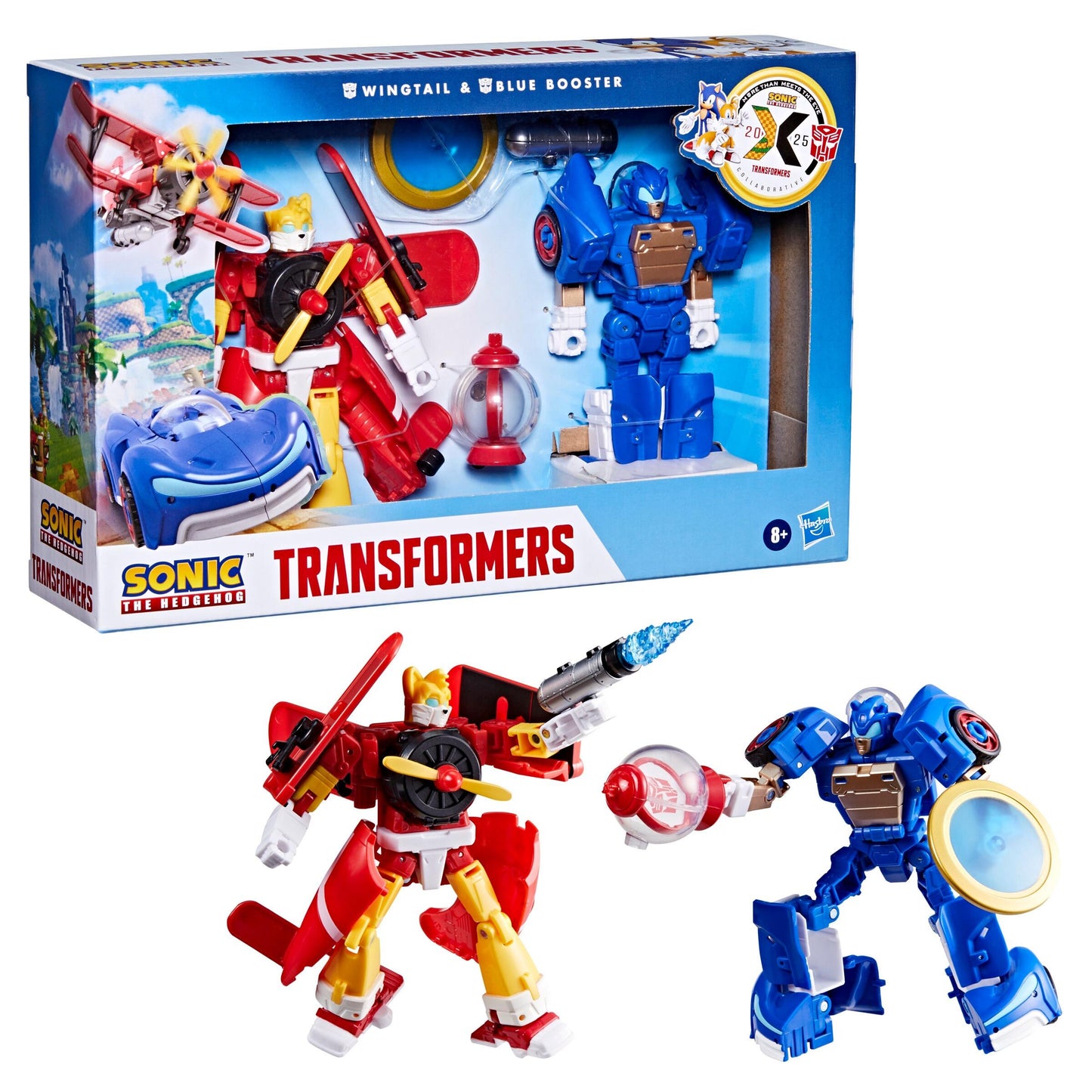 Transformers X Sonic The Hedgehog Action Figure 2-pack - Wingtail & Blue Booster
