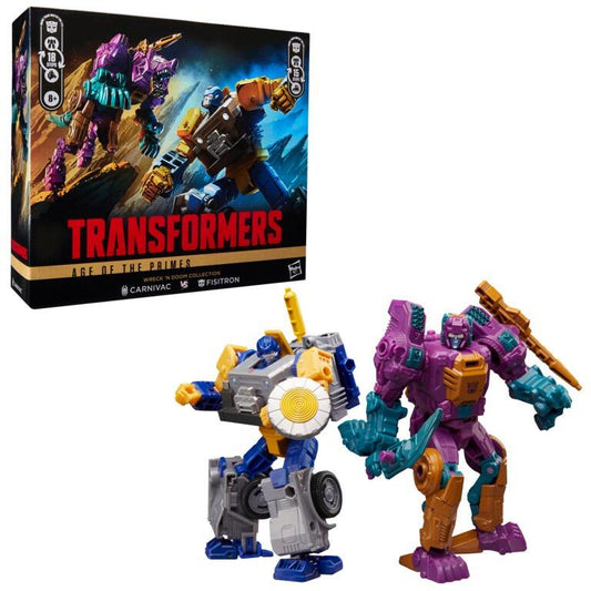 Transformers Age of The Primes Leader Class Action Figure 2-Pack - Carnivac Vs Fisitron