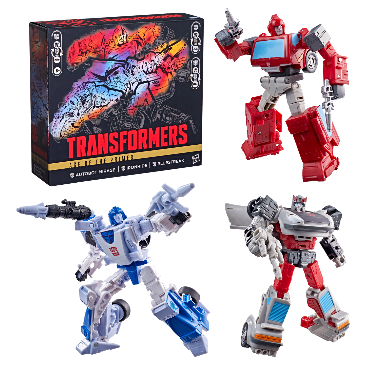 *PRE-ORDER Transformers Age Of The Primes Action Figure 3 Pack - Autobot Mirage, Ironhide & Bluestreak